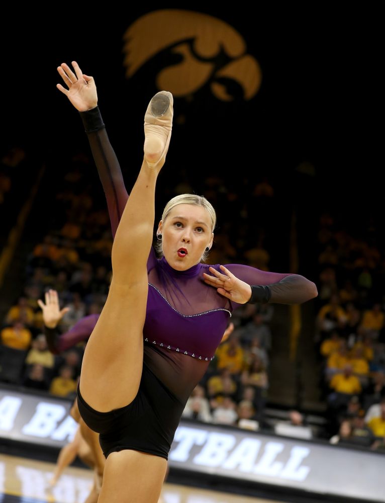 The Iowa Dance Team performs their Jazz Routine at halftime of the Iowa Hawkeyes game against Maryland Thursday, January 9, 2020 at Carver-Hawkeye Arena. (Brian Ray/hawkeyesports.com)