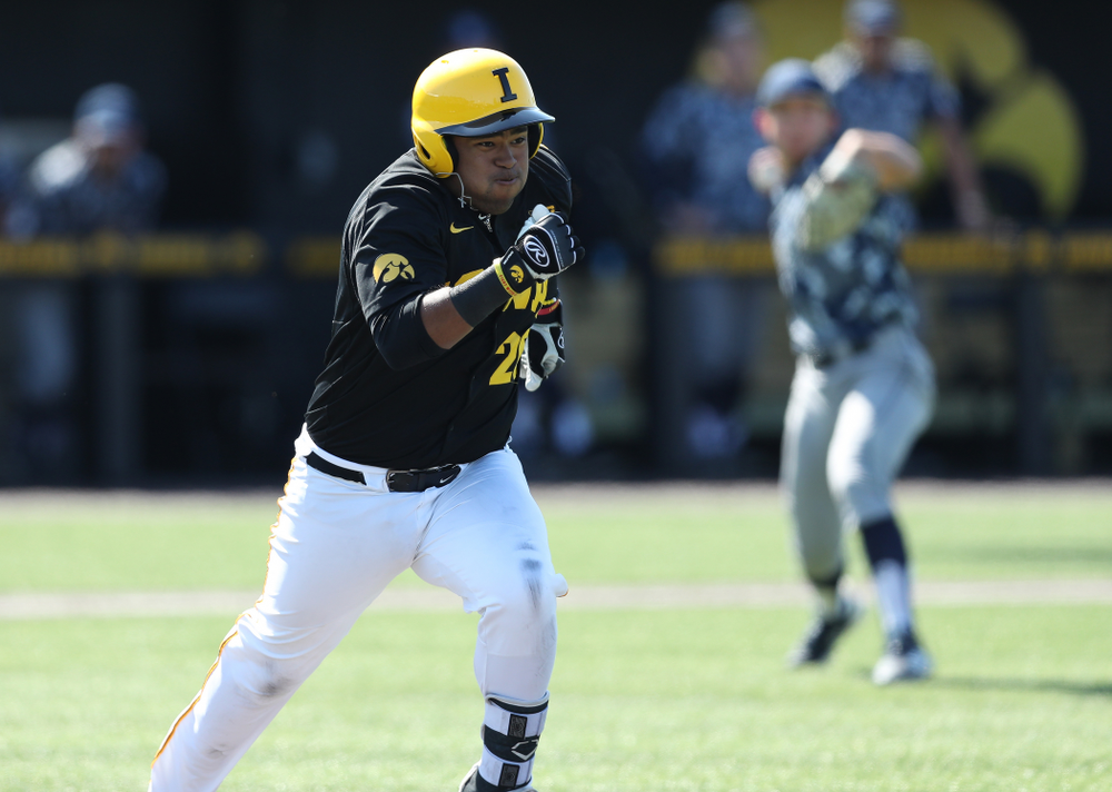 Iowa Hawkeyes Izaya Fullard (20) during game two against UC Irvine Saturday, May 4, 2019 at Duane Banks Field. (Brian Ray/hawkeyesports.com)