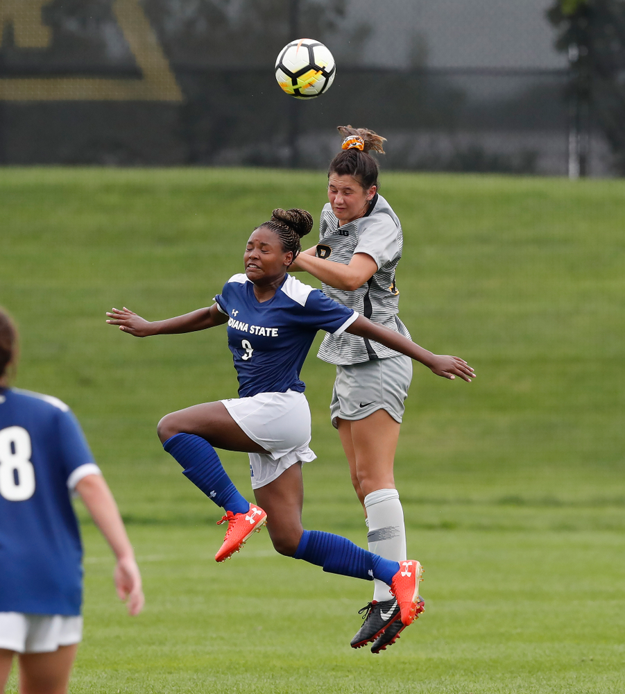 Iowa Hawkeyes Diane Senkowski (18) against Indiana State Sunday, August 26, 2018 at the Iowa Soccer Complex. (Brian Ray/hawkeyesports.com)