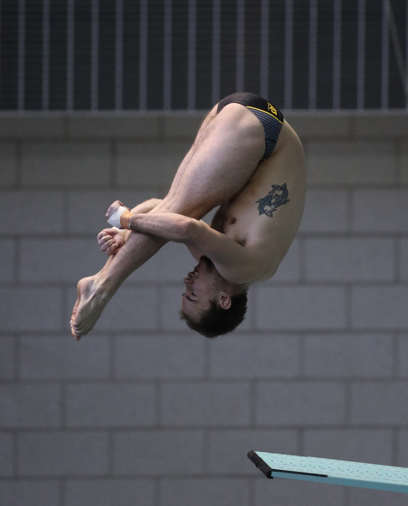Iowa's Anton Hoherz competes on the 3-meter springboard during the third day of the 2019 Big Ten Swimming and Diving Championships Thursday, February 28, 2019 at the Campus Wellness and Recreation Center. (Brian Ray/hawkeyesports.com)