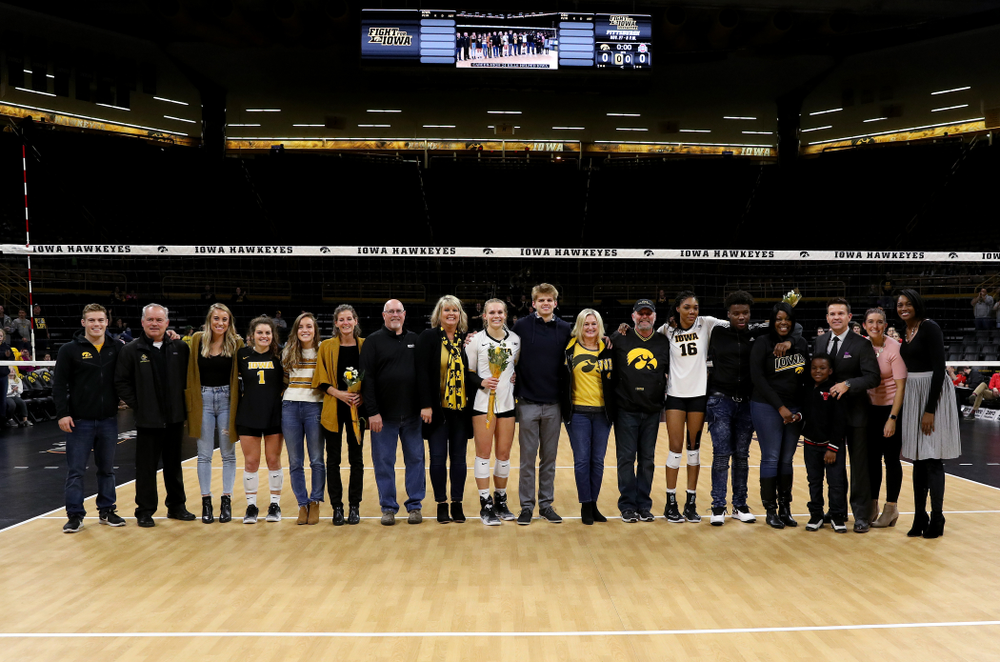 The Iowa Volleyball seniors before their game against the Ohio State Buckeyes Saturday, November 24, 2018 at Carver-Hawkeye Arena. (Brian Ray/hawkeyesports.com)