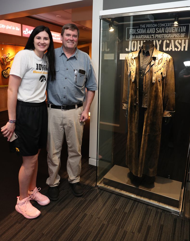Iowa Hawkeyes forward Megan Gustafson (10) tours the Grammy Museum before the ESPN College Basketball Awards show Friday, April 12, 2019 at The Novo at LA Live. (Brian Ray/hawkeyesports.com)