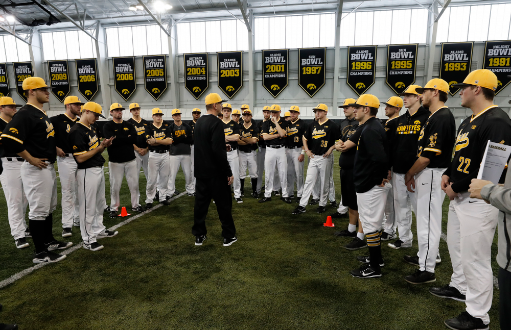 Iowa Hawkeyes head coach Rick Heller during the team's annual media day Thursday, February 8, 2018 in the indoor practice facility. (Brian Ray/hawkeyesports.com)