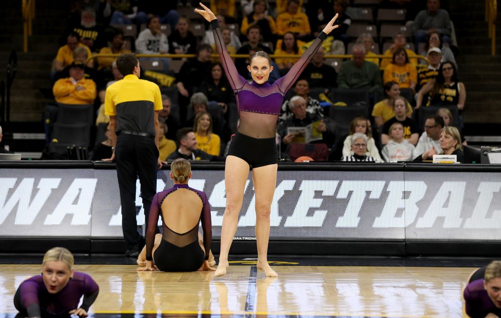 The Iowa Dance Team performs their Jazz Routine at halftime of the Iowa Hawkeyes game against Maryland Thursday, January 9, 2020 at Carver-Hawkeye Arena. (Brian Ray/hawkeyesports.com)