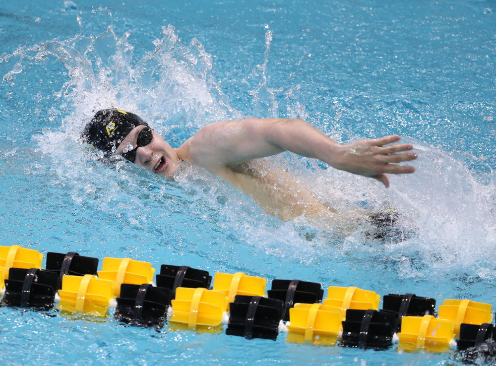 Iowa's Ben Colin swims in the preliminaries of the 500-yard freestyle during the 2019 Big Ten Swimming and Diving Championships Thursday, February 28, 2019 at the Campus Wellness and Recreation Center. (Brian Ray/hawkeyesports.com)