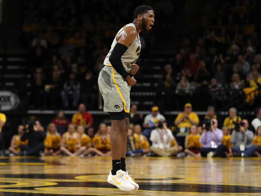 Iowa Hawkeyes guard Isaiah Moss (4) against the Iowa State Cyclones in the Iowa Corn Cy-Hawk Series Thursday, December 6, 2018 at Carver-Hawkeye Arena. (Brian Ray/hawkeyesports.com)