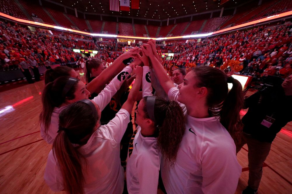 The Iowa Hawkeyes against the Iowa State Cyclones Wednesday, December 11, 2019 at Hilton Coliseum in Ames, Iowa(Brian Ray/hawkeyesports.com)