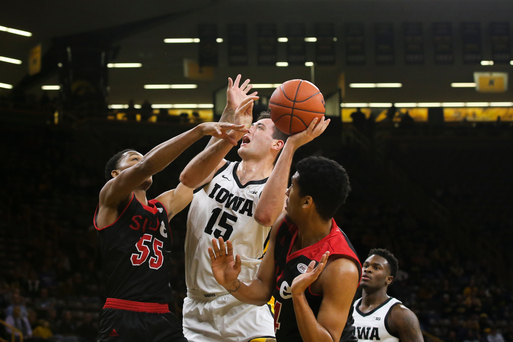 Iowa Hawkeyes forward Ryan Kriener (15) during Iowa men’s basketball vs SIUE on Friday, November 8, 2019 at Carver-Hawkeye Arena. (Lily Smith/hawkeyesports.com)
