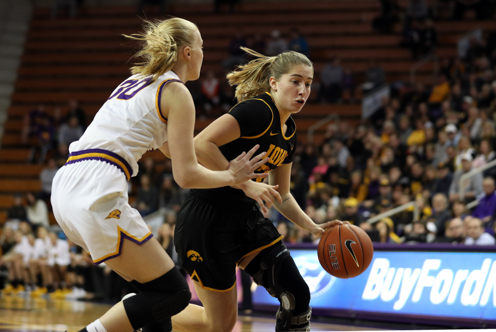 Iowa Hawkeyes guard Kate Martin (20) against Northern Iowa Sunday, November 17, 2019 at the McLeod Center. (Brian Ray/hawkeyesports.com)