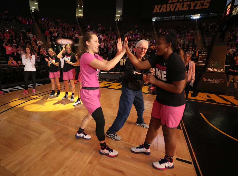Iowa Hawkeyes guard Kathleen Doyle (22) against the Wisconsin Badgers Sunday, February 16, 2020 at Carver-Hawkeye Arena. (Brian Ray/hawkeyesports.com)
