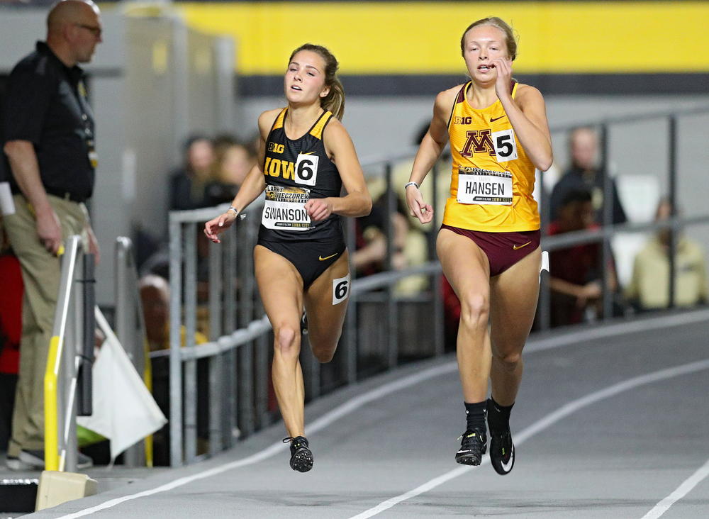 Iowa’s Addie Swanson runs the women’s 200 meter dash event during the Larry Wieczorek Invitational at the Recreation Building in Iowa City on Friday, January 17, 2020. (Stephen Mally/hawkeyesports.com)