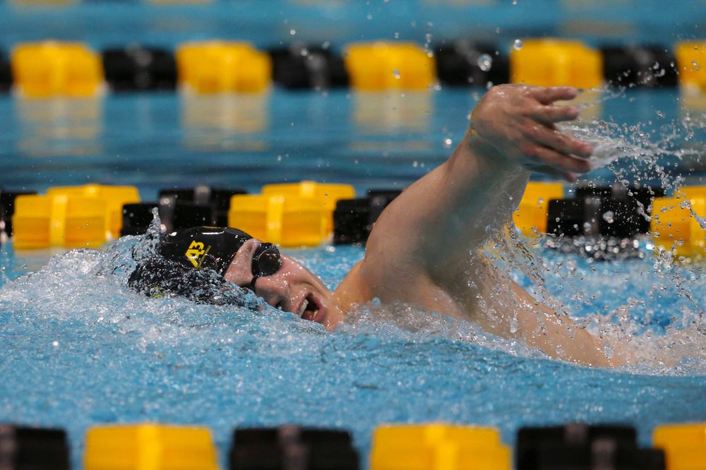 Iowa's B team at the 1,650-yard freestyle race Saturday, March 2, 2019 at the Campus Recreation and Wellness Center. (Lily Smith/hawkeyesports.com)