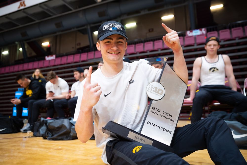 The Iowa Hawekeys against Minnesota and Penn State at the Maturi Pavilion Saturday, March 23, 2019 in Minneapolis, Minn. (C. Morgan Engel/Freelance)