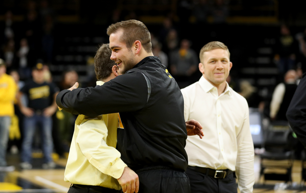 Iowa’s Steven Holloway during senior day activities Sunday, February 23, 2020 at Carver-Hawkeye Arena. (Brian Ray/hawkeyesports.com)