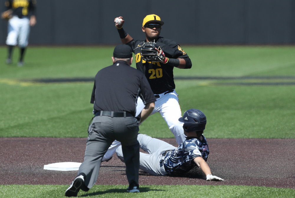 Iowa Hawkeyes Izaya Fullard (20) during game two against UC Irvine Saturday, May 4, 2019 at Duane Banks Field. (Brian Ray/hawkeyesports.com)