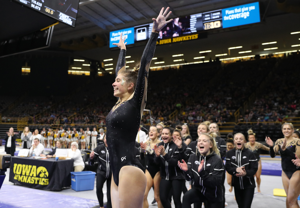 Iowa's Bridget Killian competes on the beam during their meet against Southeast Missouri State Friday, January 11, 2019 at Carver-Hawkeye Arena. (Brian Ray/hawkeyesports.com)