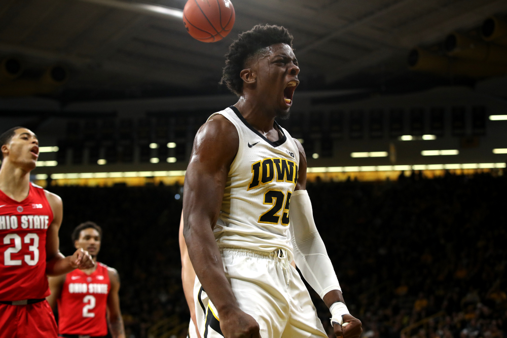 Iowa Hawkeyes forward Tyler Cook (25) against the Ohio State Buckeyes Saturday, January 12, 2019 at Carver-Hawkeye Arena. (Brian Ray/hawkeyesports.com)