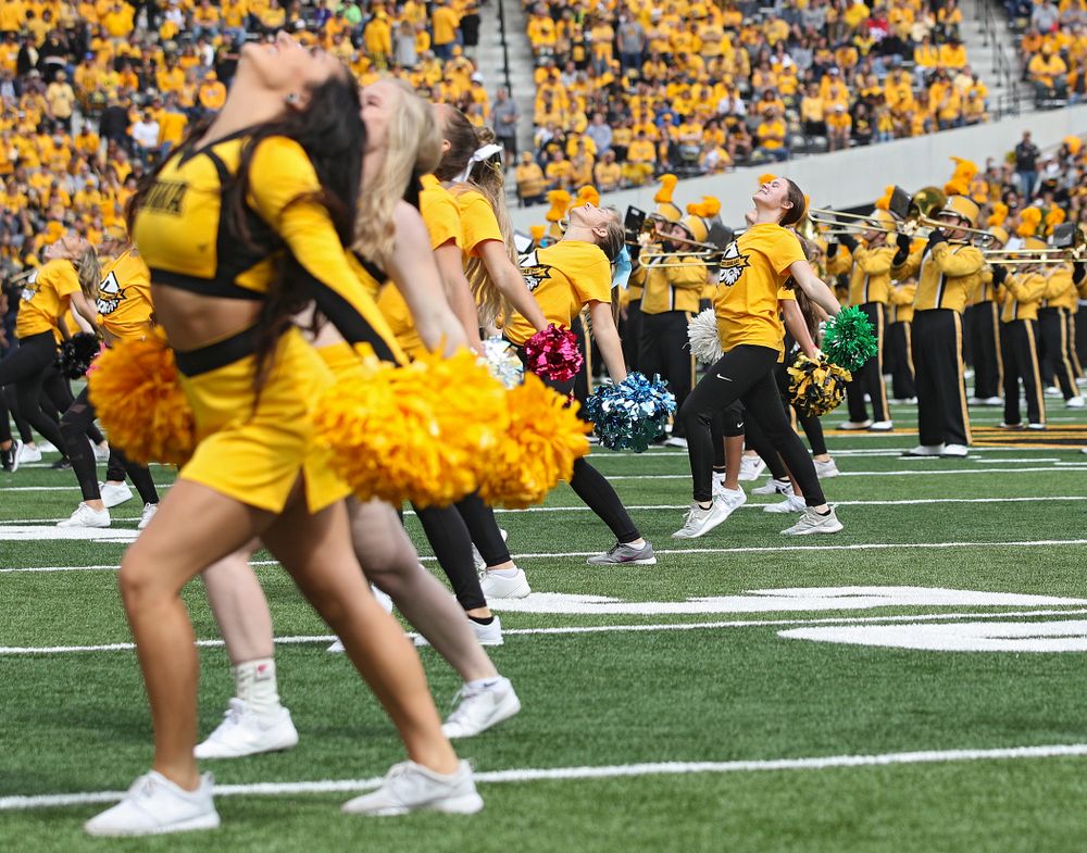 Spirit Squad Day performers on the field during halftime of their game at Kinnick Stadium in Iowa City on Saturday, Sep 28, 2019. (Stephen Mally/hawkeyesports.com)