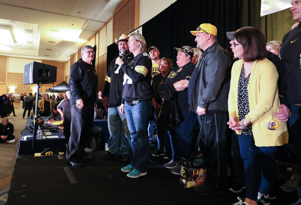 Epenesa Epenesa and other letter winners are introduced during the Holiday Bowl Hawkeye Huddle Thursday, December 26, 2019 at the Hilton in downtown San Diego. (Brian Ray/hawkeyesports.com)