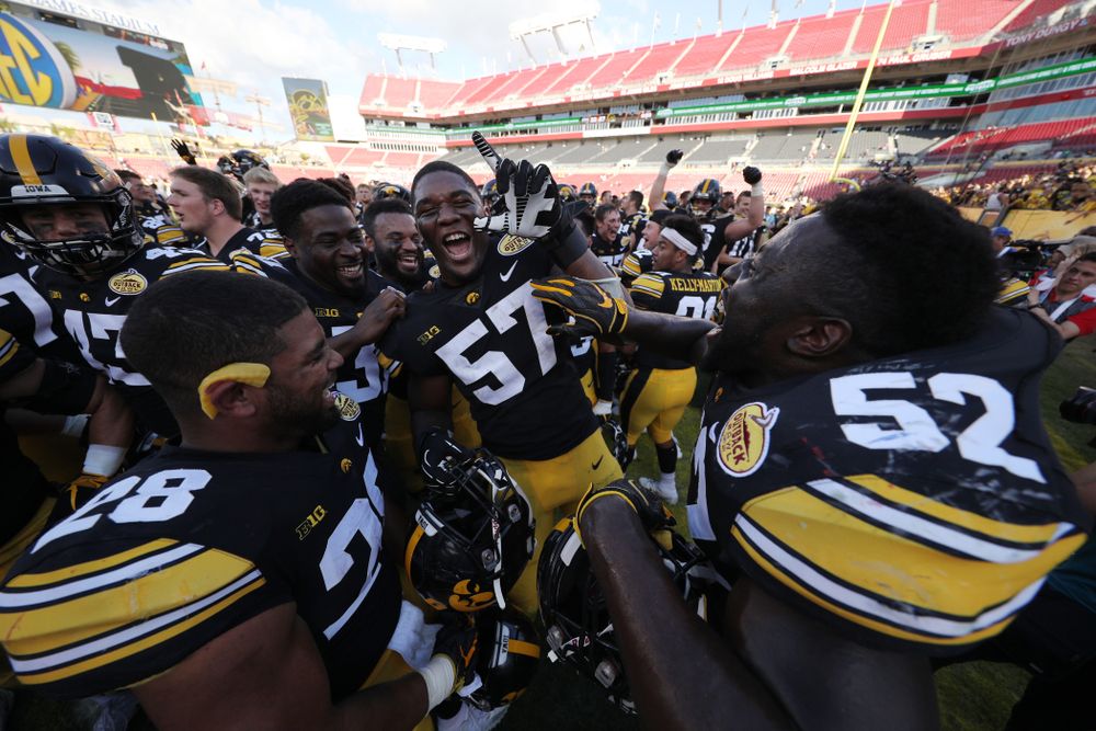 Iowa Hawkeyes defensive end Chauncey Golston (57) during their Outback Bowl Tuesday, January 1, 2019 at Raymond James Stadium in Tampa, FL. (Brian Ray/hawkeyesports.com)