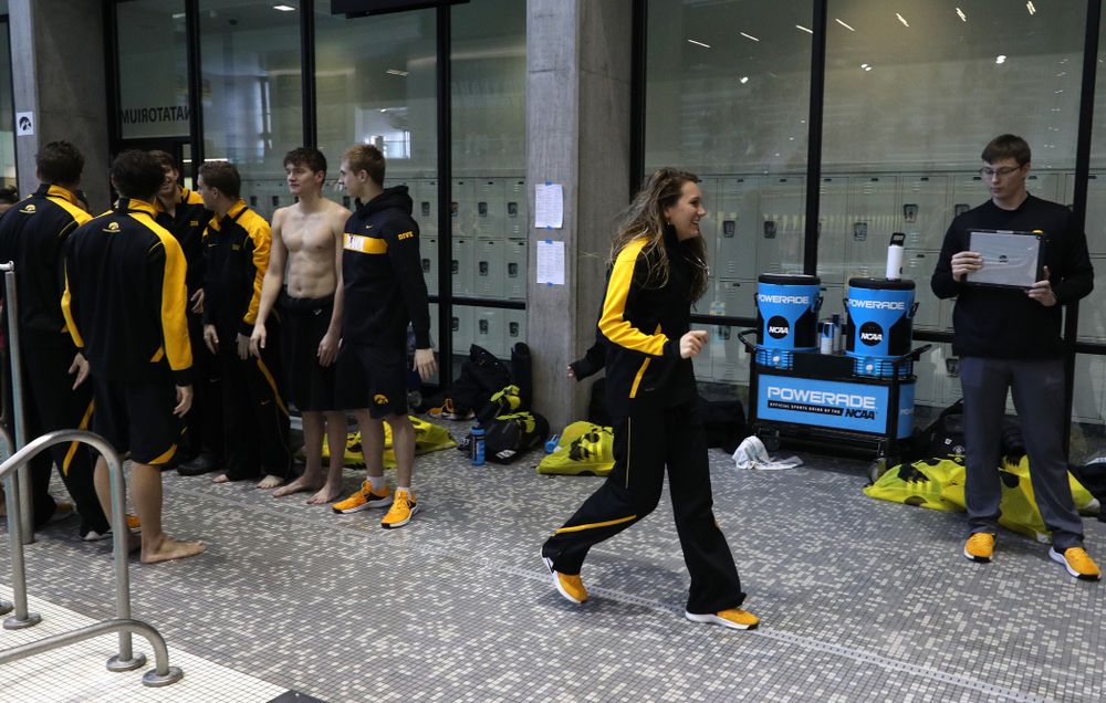 Devin Jacobs is introduced during senior day before a double dual against Wisconsin and Northwestern Saturday, January 19, 2019 at the Campus Recreation and Wellness Center. (Brian Ray/hawkeyesports.com)