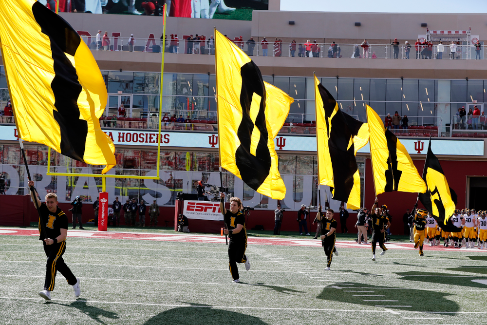 The Iowa Spirit Squad against the Indiana Hoosiers Saturday, October 13, 2018 at Memorial Stadium, in Bloomington, Ind. (Brian Ray/hawkeyesports.com)