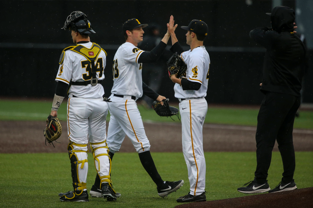 The Iowa baseball team at game 1 vs Illinois on Friday, March 29, 2019 at Duane Banks Field. (Lily Smith/hawkeyesports.com)