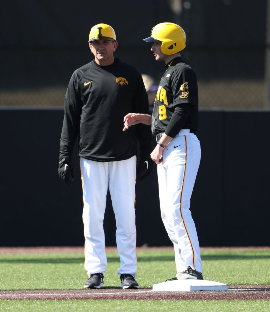 Iowa Hawkeyes head coach Rick Heller against California State Northridge Sunday, March 17, 2019 at Duane Banks Field. (Brian Ray/hawkeyesports.com)