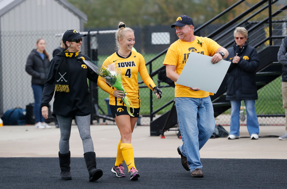Iowa Hawkeyes Makenna Grewe (4) during senior day before their game against Maryland Sunday, October 14, 2018 at Grant Field. (Brian Ray/hawkeyesports.com)