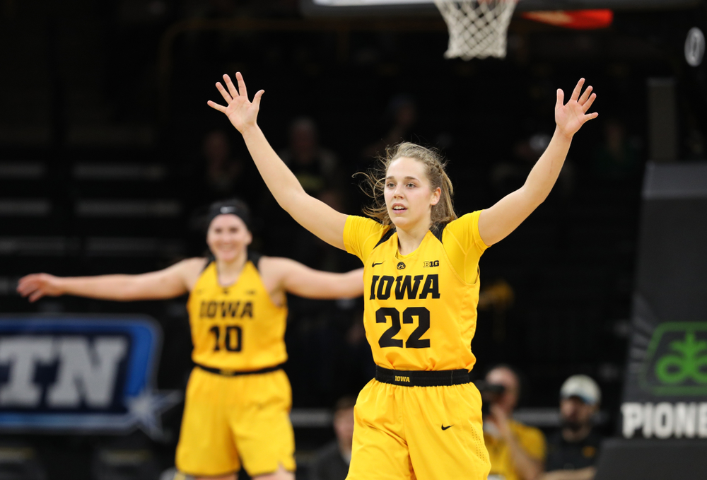 Iowa Hawkeyes guard Kathleen Doyle (22) against the Michigan State Spartans Thursday, February 7, 2019 at Carver-Hawkeye Arena. (Brian Ray/hawkeyesports.com)