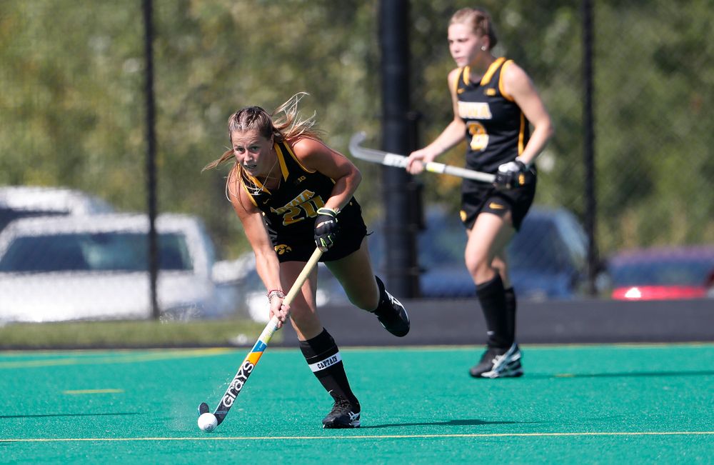 Iowa Hawkeyes Sophie Sunderland (20) against the Penn Quakers Friday, September 14, 2018 at Grant Field. (Brian Ray/hawkeyesports.com)