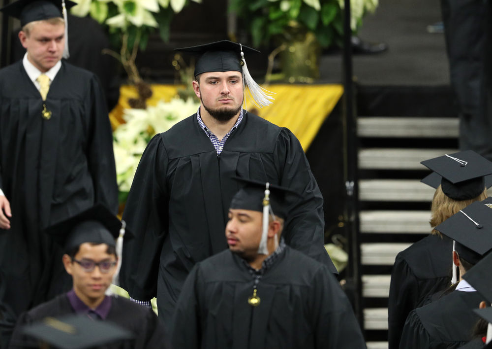 Iowa Football's Ross Reynolds during the Fall Commencement Ceremony Saturday, December 15, 2018 at Carver-Hawkeye Arena. (Brian Ray/hawkeyesports.com)