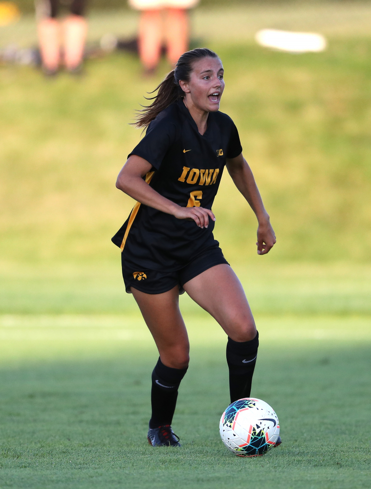 Iowa Hawkeyes midfielder Isabella Blackman (6) against Western Michigan Thursday, August 22, 2019 at the Iowa Soccer Complex. (Brian Ray/hawkeyesports.com)