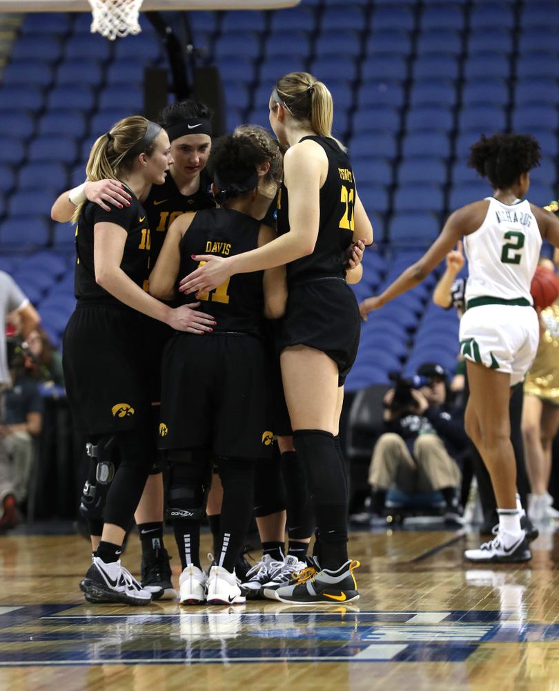 The Iowa Hawkeyes against the Baylor Lady Bears in the regional final of the 2019 NCAA Women's College Basketball Tournament Monday, April 1, 2019 at Greensboro Coliseum in Greensboro, NC.(Brian Ray/hawkeyesports.com)