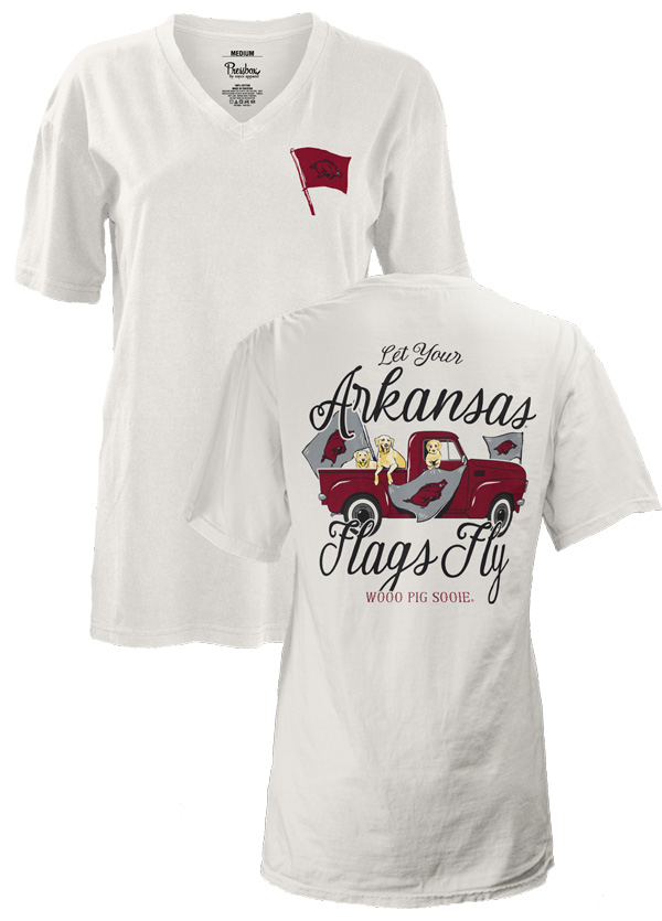 Official Arkansas Razorbacks out Raglan 2 Tone T-Shirt ...