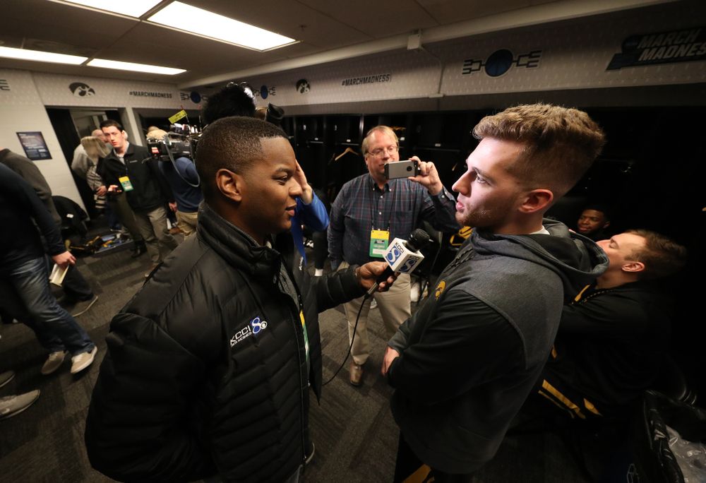 Iowa Hawkeyes guard Jordan Bohannon (3) during press availability and practice before the first round of the 2019 NCAA Men's Basketball Tournament Thursday, March 21, 2019 at Nationwide Arena in Columbus, Ohio. (Brian Ray/hawkeyesports.com)