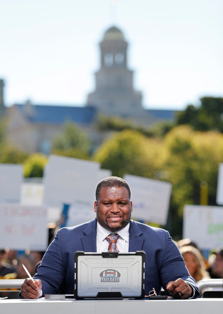 Spice Adams as the BTN Tailgate does a live show Saturday, September 22, 2018 at Hubbard Park on the University of Iowa Campus. (Brian Ray/hawkeyesports.com)