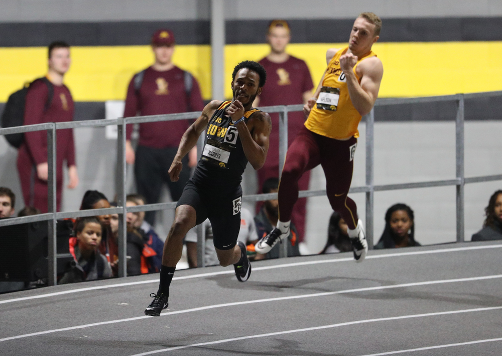 Iowa's Mar'Yea Harris runs the 200 meter premier during the 2019 Larry Wieczorek Invitational Friday, January 18, 2019 at the Hawkeye Tennis and Recreation Center. (Brian Ray/hawkeyesports.com)