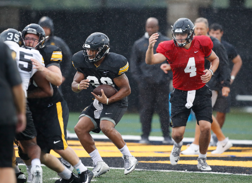Iowa Hawkeyes running back Toren Young (28) during camp practice No. 15 Monday, August 20, 2018 at the Hansen Football Performance Center. (Brian Ray/hawkeyesports.com)