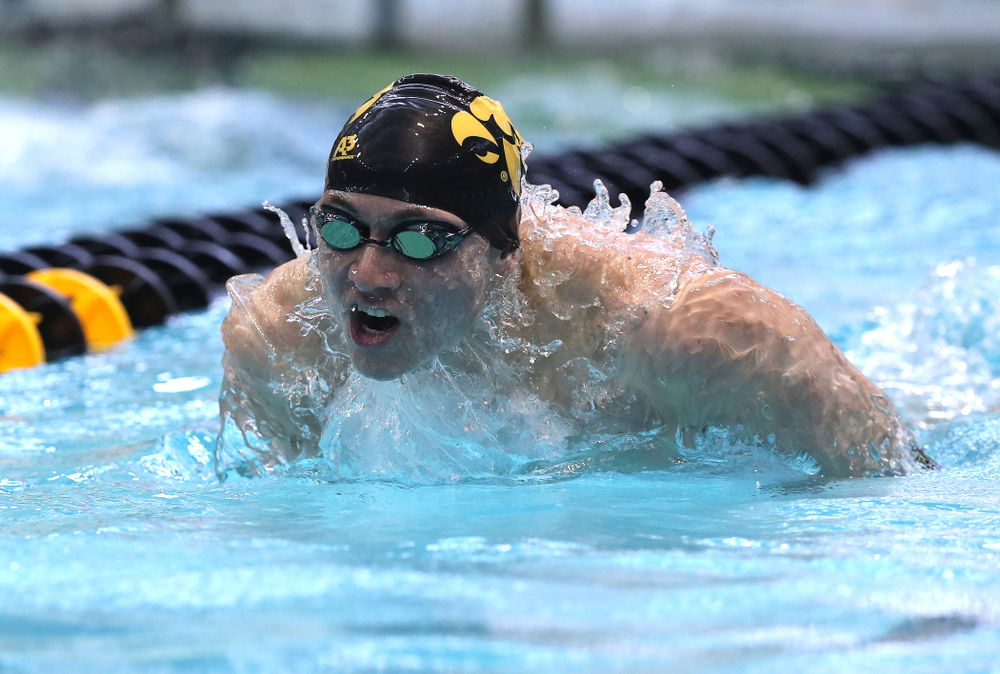 Iowa's Michael Tenney competes in the 400-yard IM on the third day at the 2019 Big Ten Swimming and Diving Championships Thursday, February 28, 2019 at the Campus Wellness and Recreation Center. (Brian Ray/hawkeyesports.com)