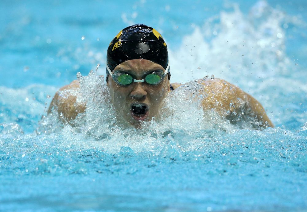 Iowa's Devin Jacobs swims the 200 yard Individual Medley Thursday, November 15, 2018 during the 2018 Hawkeye Invitational at the Campus Recreation and Wellness Center. (Brian Ray/hawkeyesports.com)