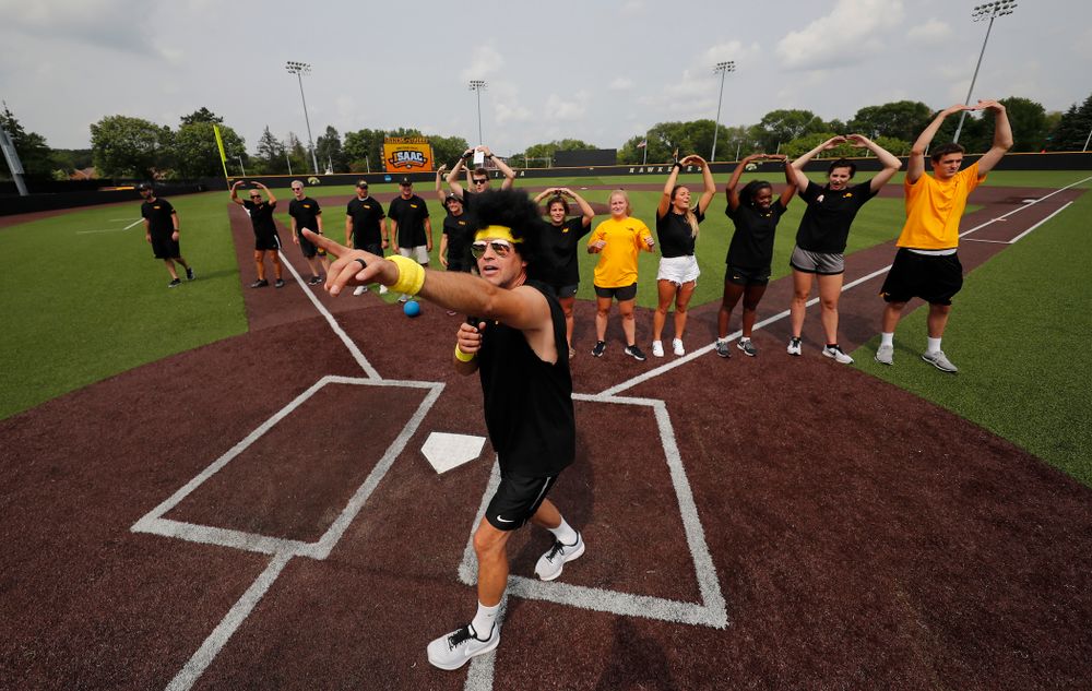 Head volleyball coach Bond Shymansky during the Iowa Student Athlete Kickoff Kickball game Sunday, August 19, 2018 at Duane Banks Field. (Brian Ray/hawkeyesports.com)