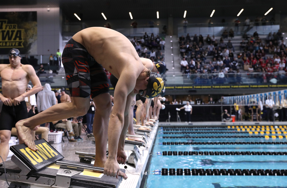 Iowa's Caleb Babb swims in the preliminaries of the 50-yard freestyle during the 2019 Big Ten Swimming and Diving Championships Thursday, February 28, 2019 at the Campus Wellness and Recreation Center. (Brian Ray/hawkeyesports.com)