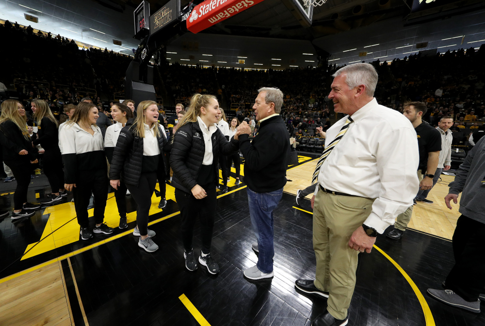Student Athletes are recognized by the Presidential Committee on Athletics at halftime of the Iowa Hawkeyes game against Penn State Saturday, February 29, 2020 at Carver-Hawkeye Arena. (Brian Ray/hawkeyesports.com)