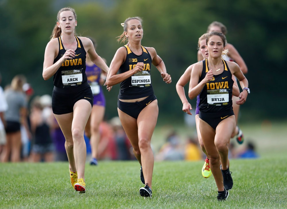 Mary Arch, Ashley Espinosa, Ashley Bryja during the Hawkeye Invitational Friday, August 31, 2018 at the Ashton Cross Country Course. (Brian Ray/hawkeyesports.com)