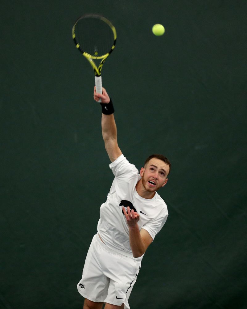 against Cornell Sunday, March 8, 2020 at the Hawkeye Tennis and Recreation Center. (Brian Ray/hawkeyesports.com)