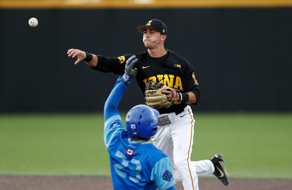 Tanner Wetrich against the Ontario Blue Jays Friday, September 21, 2018 at Duane Banks Field. (Brian Ray/hawkeyesports.com)
