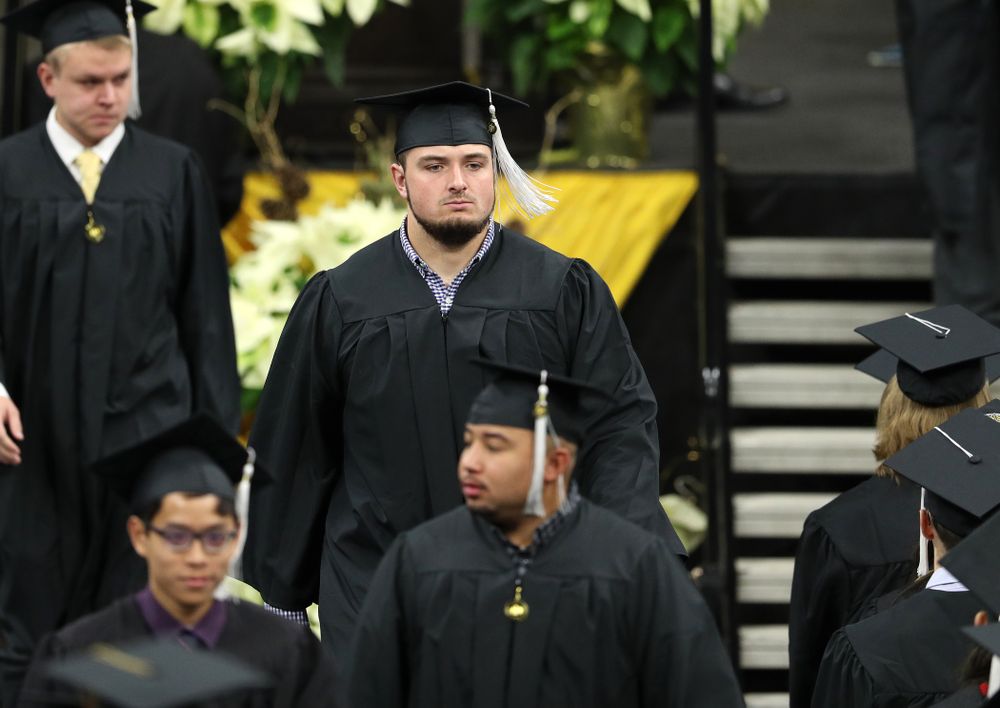 Iowa Football's Ross Reynolds during the Fall Commencement Ceremony Saturday, December 15, 2018 at Carver-Hawkeye Arena. (Brian Ray/hawkeyesports.com)