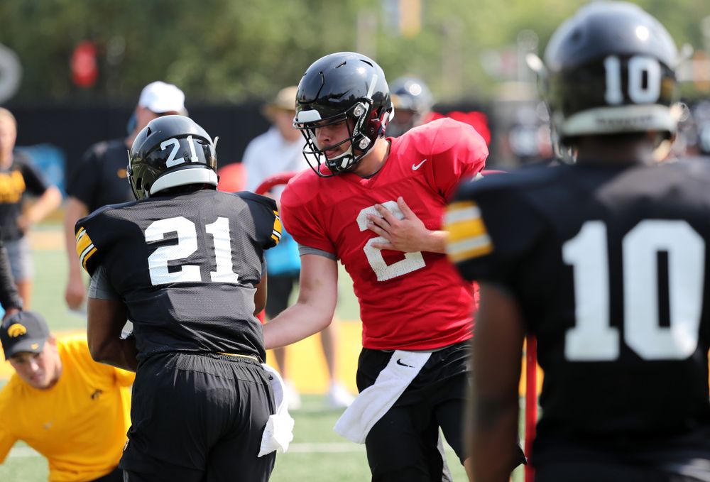 Iowa Hawkeyes quarterback Peyton Mansell (2) during the third practice of fall camp Sunday, August 5, 2018 at the Kenyon Football Practice Facility. (Brian Ray/hawkeyesports.com)