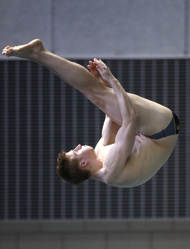 Iowa's Will Brenner competes on the 3-meter springboard during the third day of the 2019 Big Ten Swimming and Diving Championships Thursday, February 28, 2019 at the Campus Wellness and Recreation Center. (Brian Ray/hawkeyesports.com)
